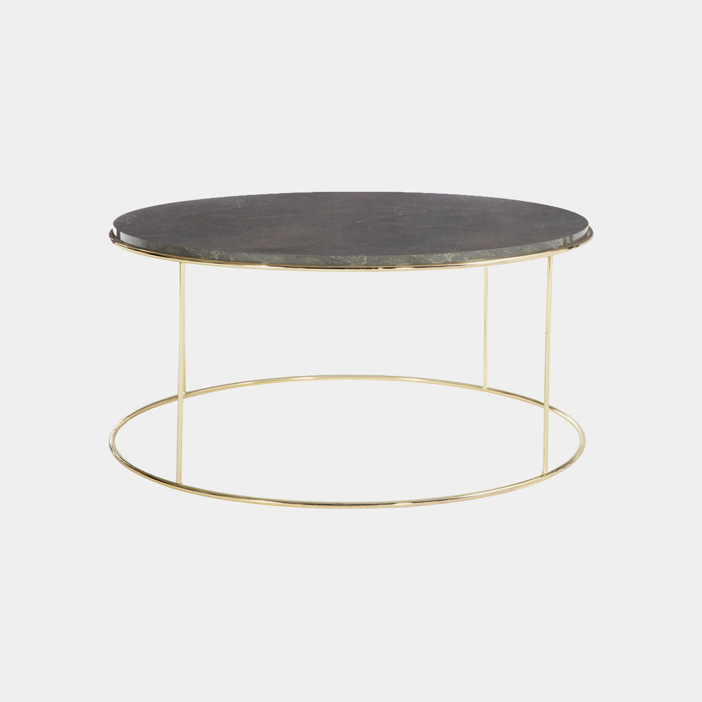 Round Coffee Table Dusky Grey/Gold Finish Legs (Assembly Required)