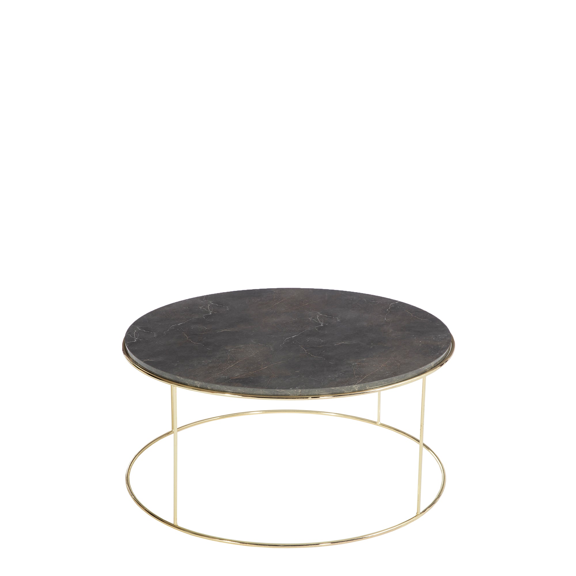 Round Coffee Table Dusky Grey/Gold Finish Legs (Assembly Required)