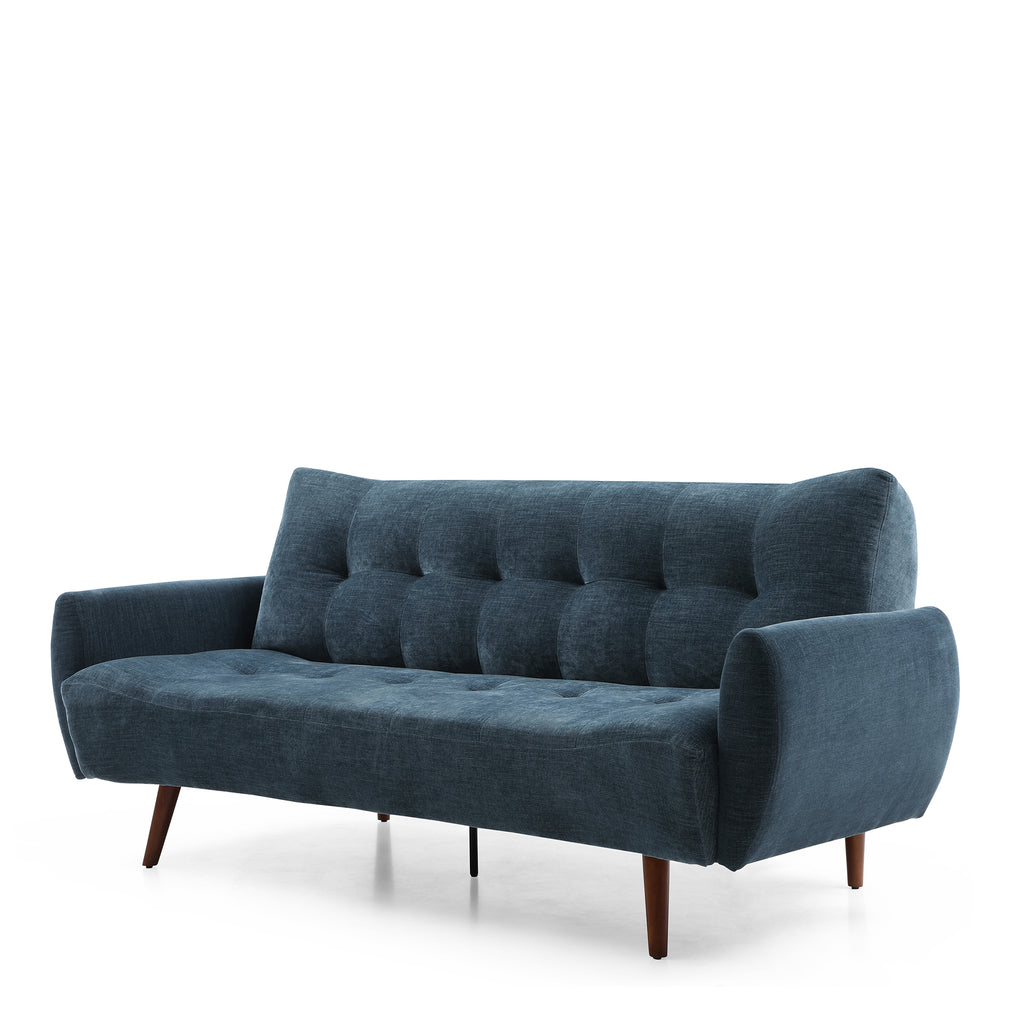 Click Clack Sofa Bed In Fabric Navy With Dark Legs