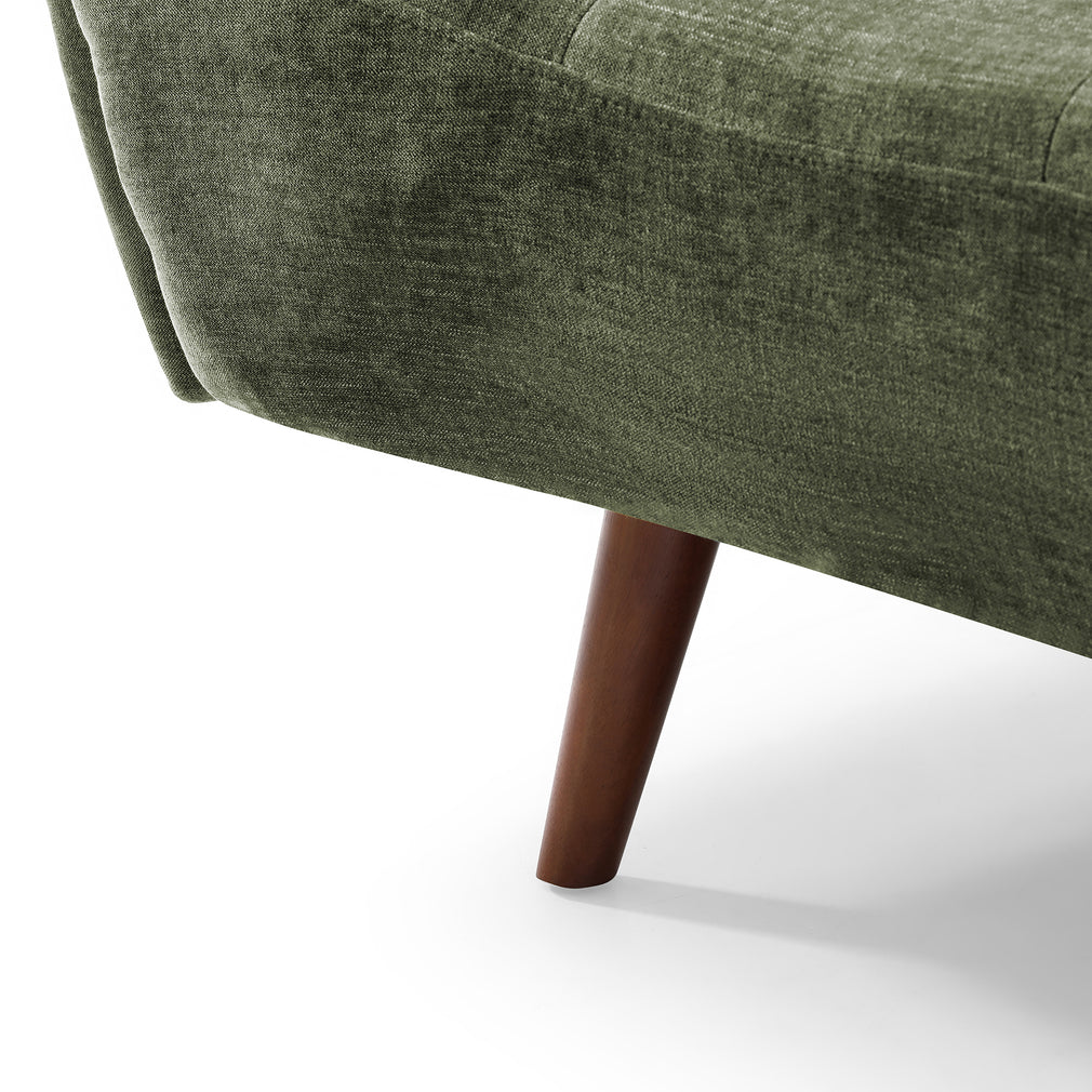 Click Clack Sofa Bed In Fabric Olive With Dark Legs