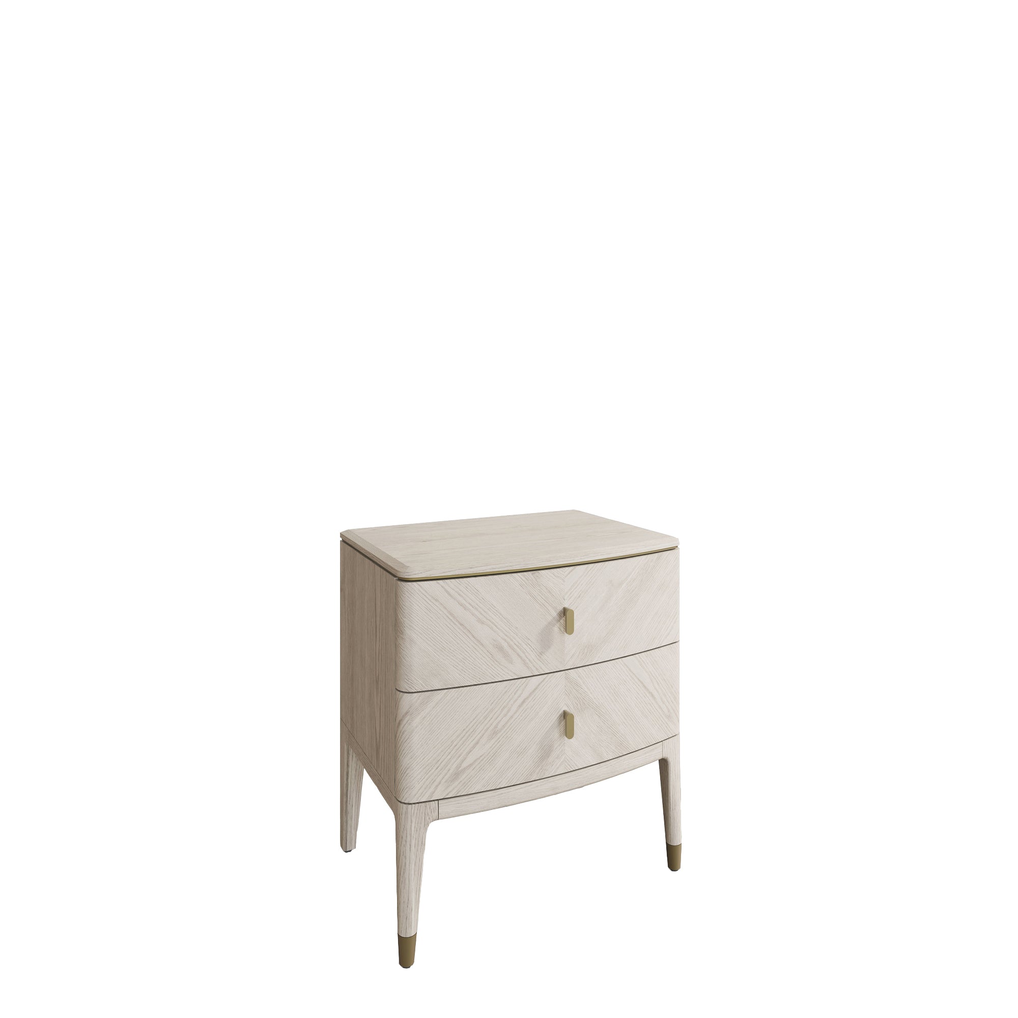 Dynasty - 2 Drawer Bedside Chest In Stone Finish