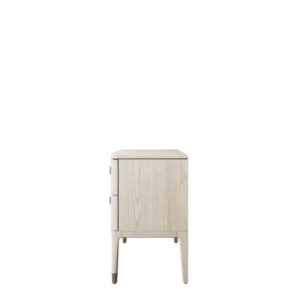 Dynasty - 2 Drawer Bedside Chest In Stone Finish