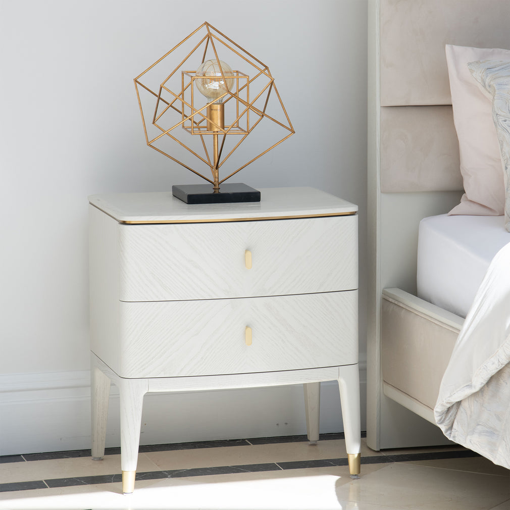 2 Drawer Bedside Chest - Stone Finish