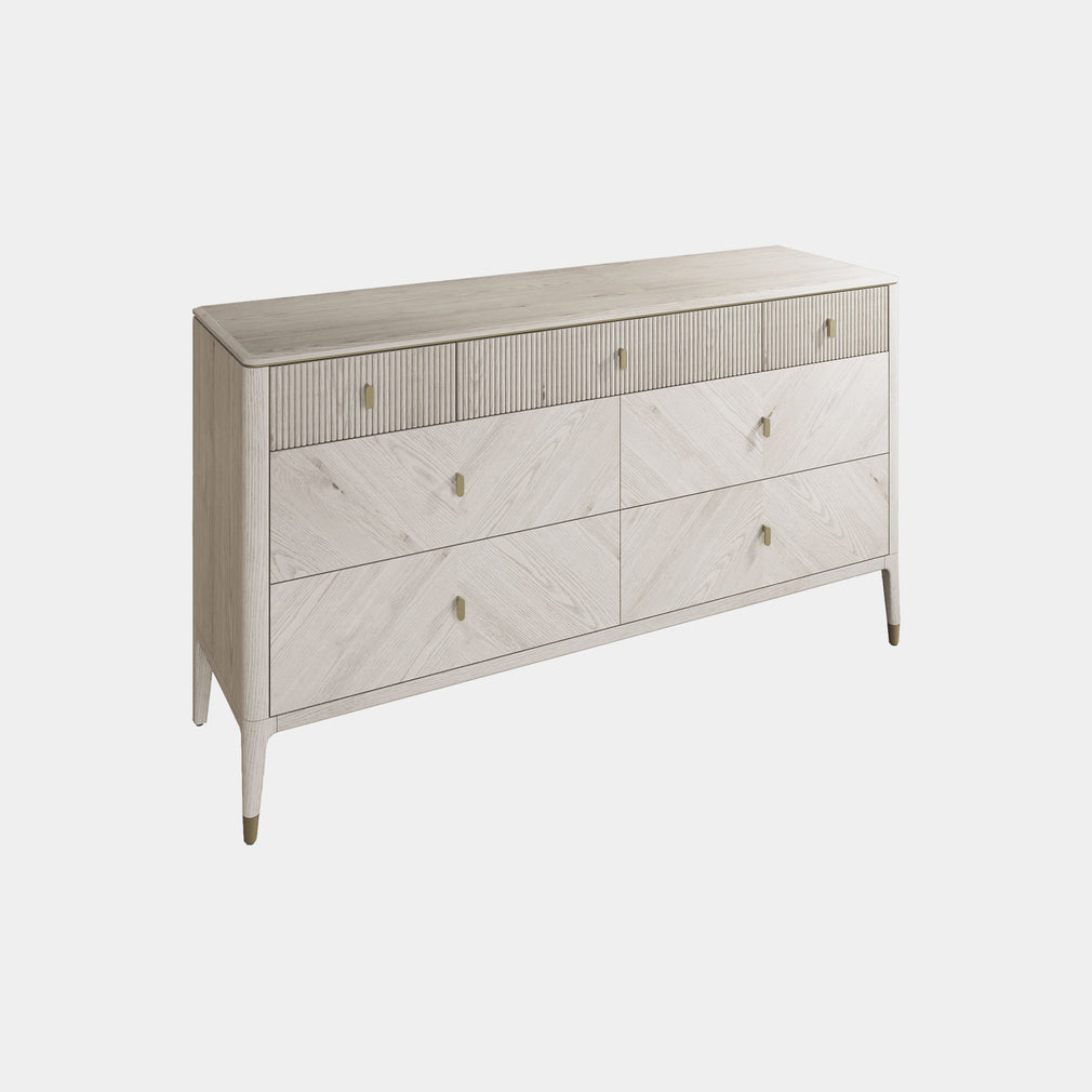 Dynasty - 7 Drawer Wide Chest In Stone Finish