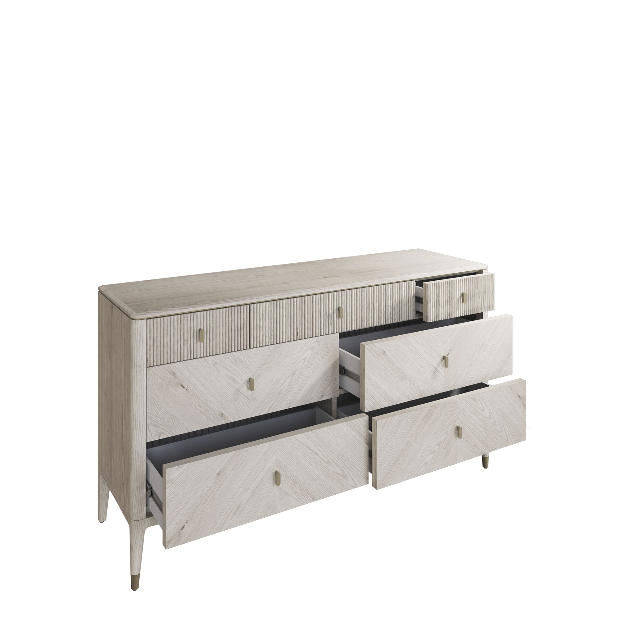 Dynasty - 7 Drawer Wide Chest In Stone Finish