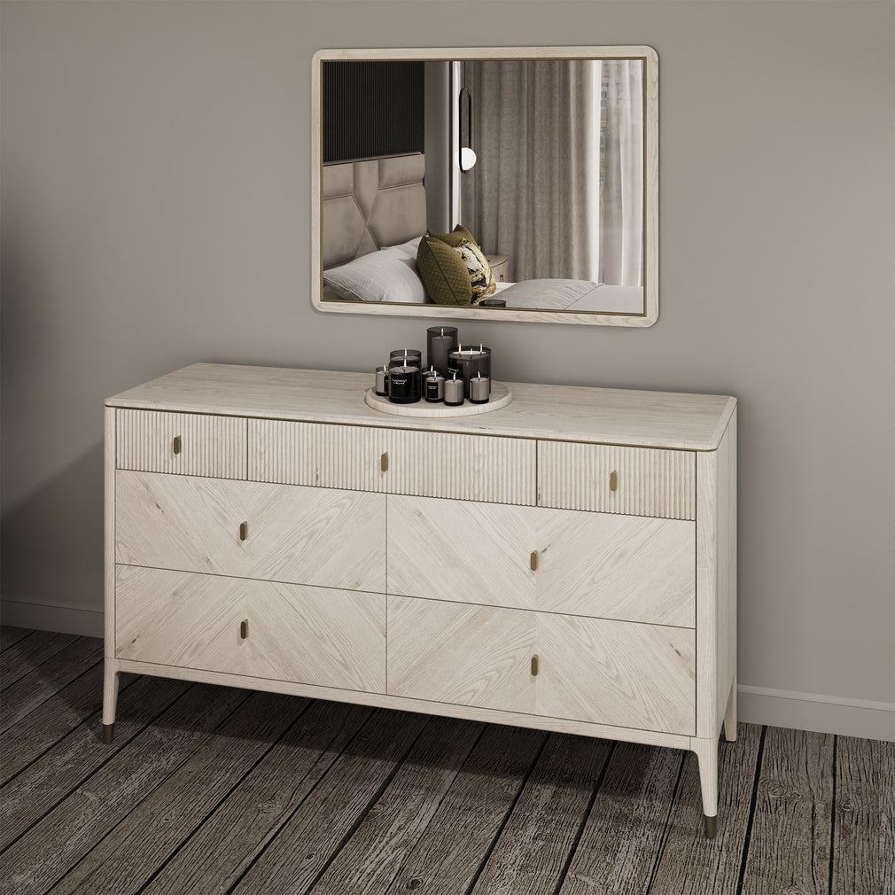 Dynasty - 7 Drawer Wide Chest In Stone Finish