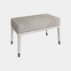 Dynasty - Dressing Stool In Ecru Velvet & Stone Finish