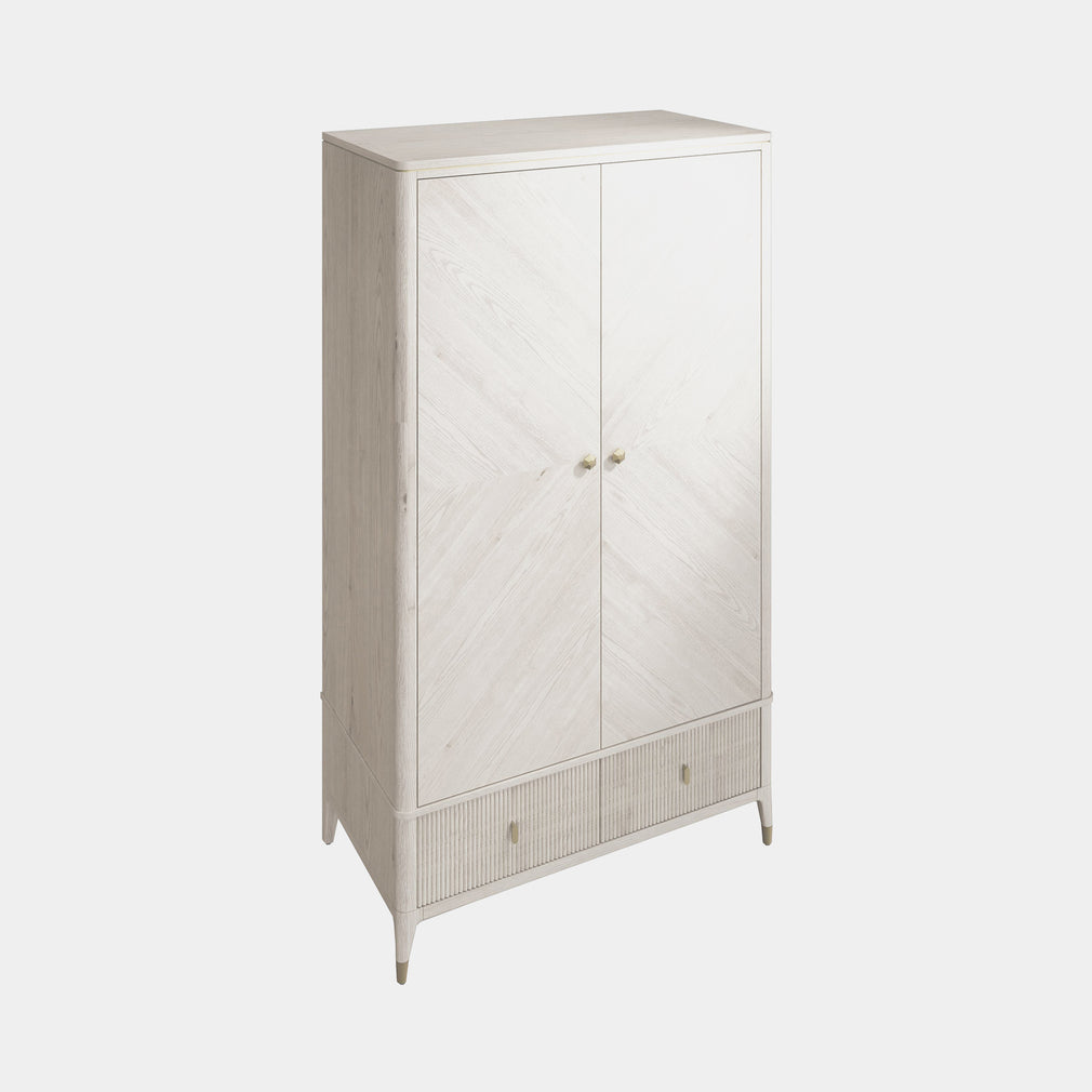 Dynasty - 2 Door 2 Drawer Combi Wardrobe In Stone Finish