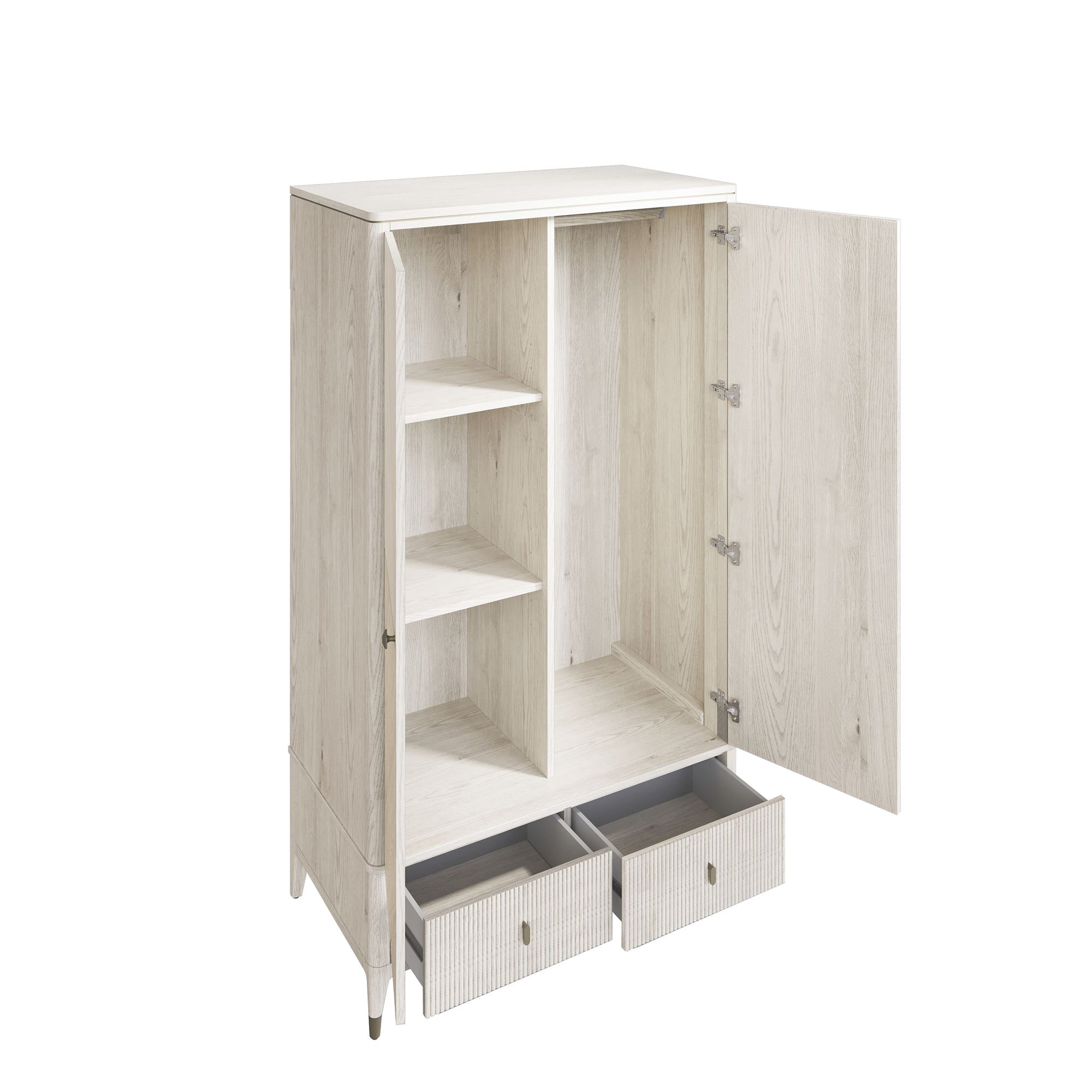 Dynasty - 2 Door 2 Drawer Combi Wardrobe In Stone Finish