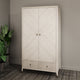 Dynasty - 2 Door 2 Drawer Combi Wardrobe In Stone Finish