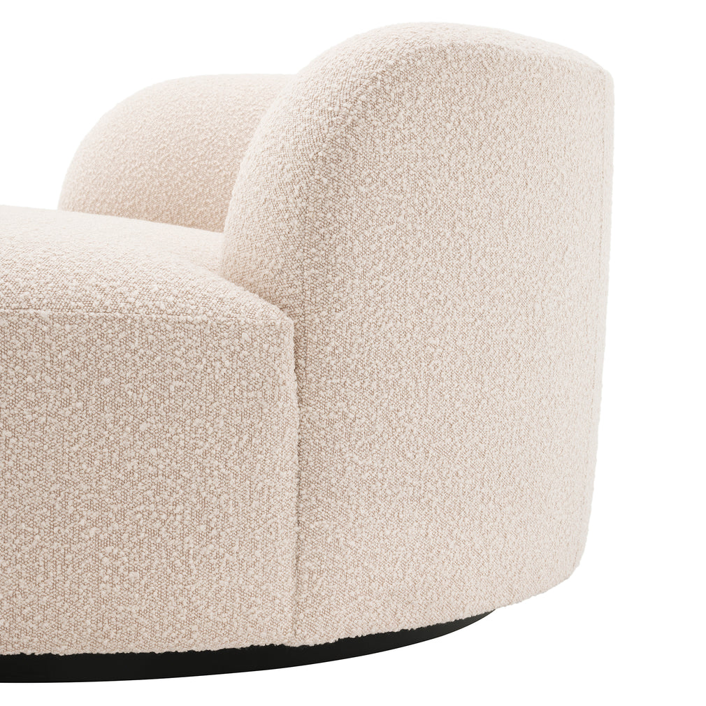 Round Sofa In Boucle Cream