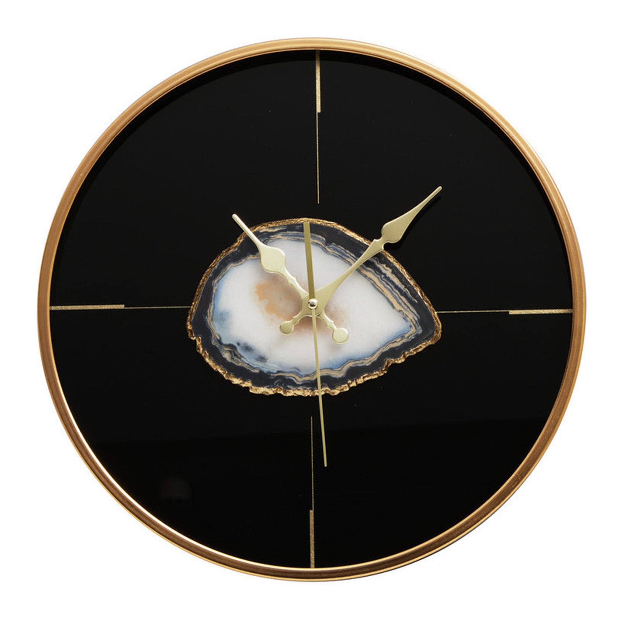 Celina Black & Gold Round - Wall Clock