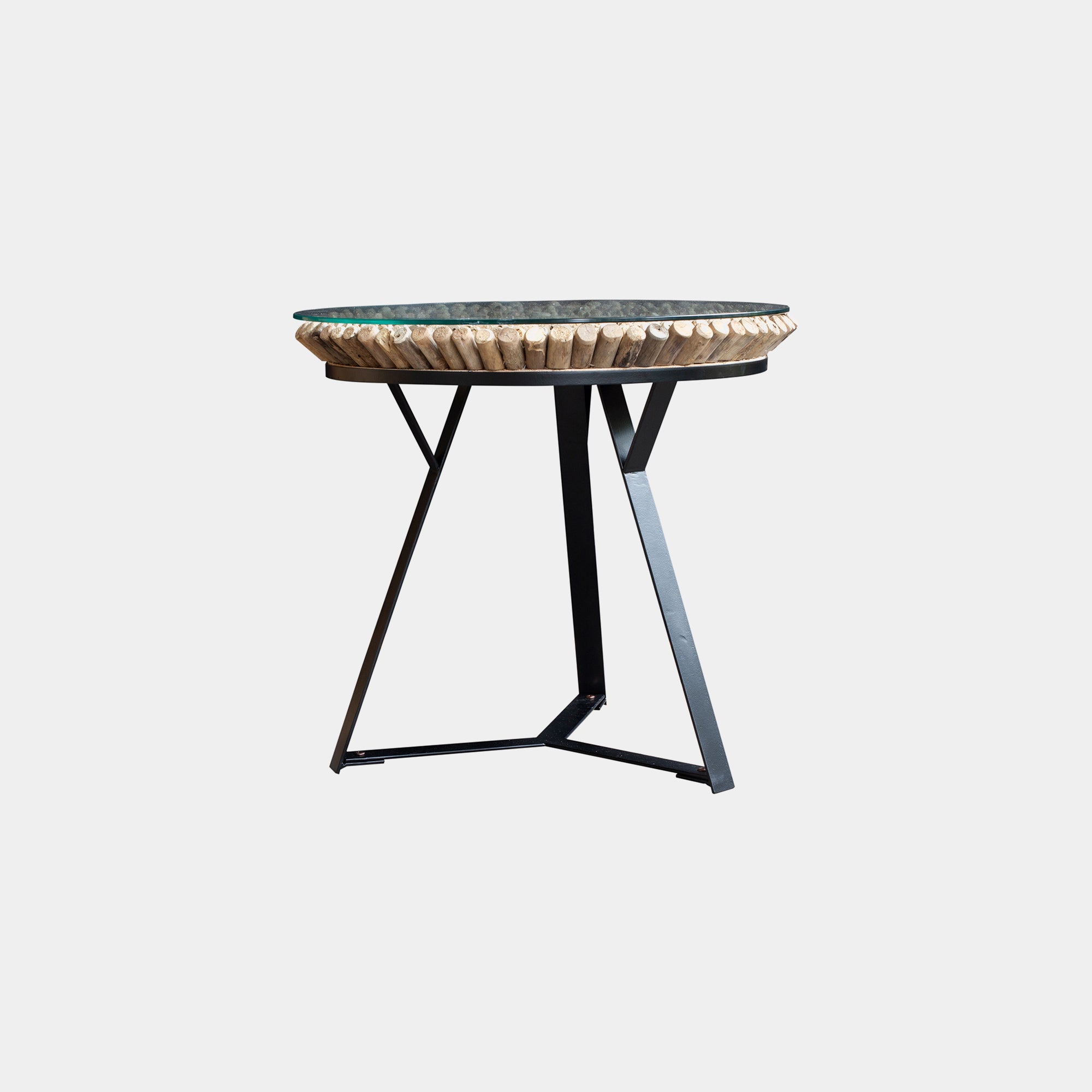 Largo - Round Lamp Table Reclaimed Bamboo Top