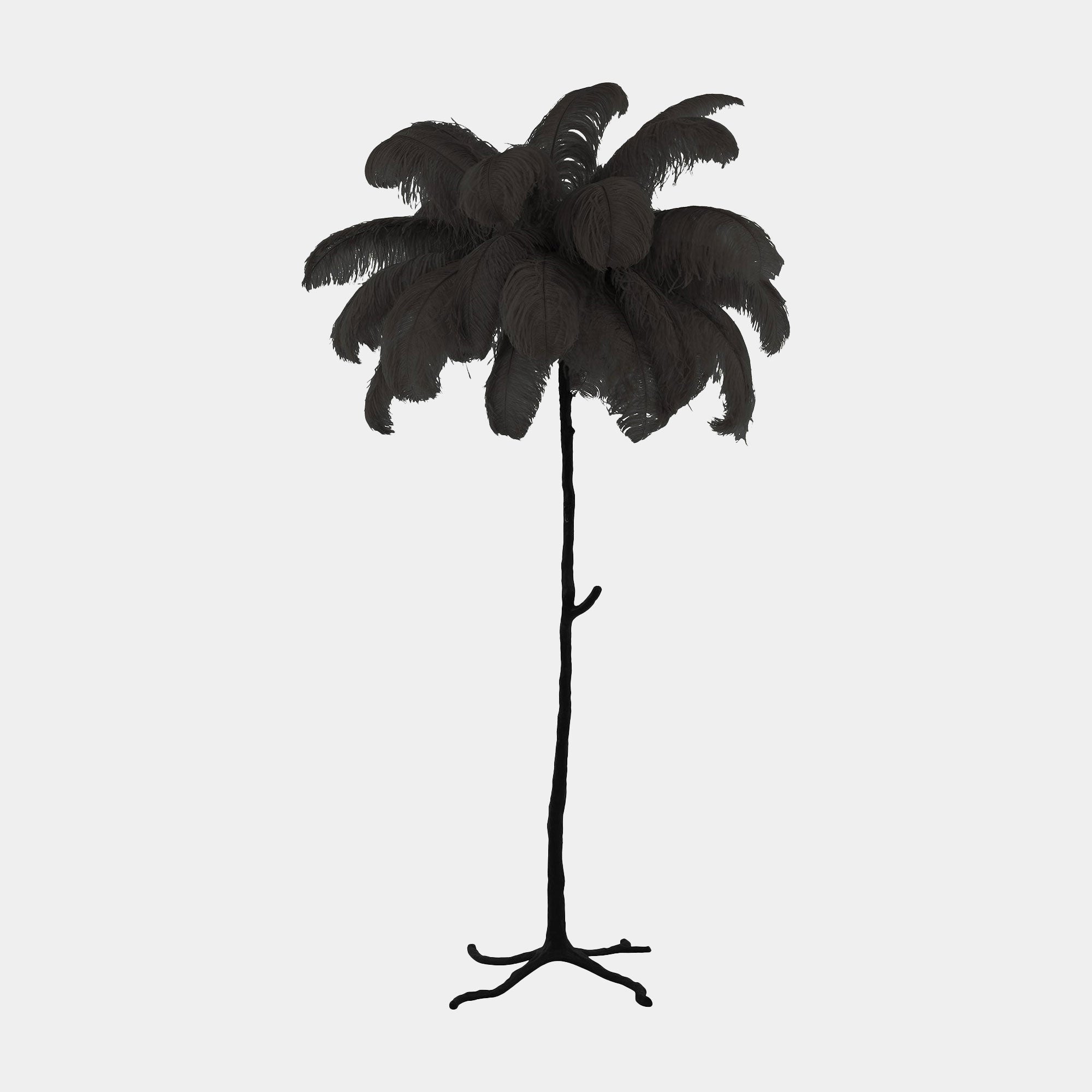 Exotic Feather Floor Lamp Black