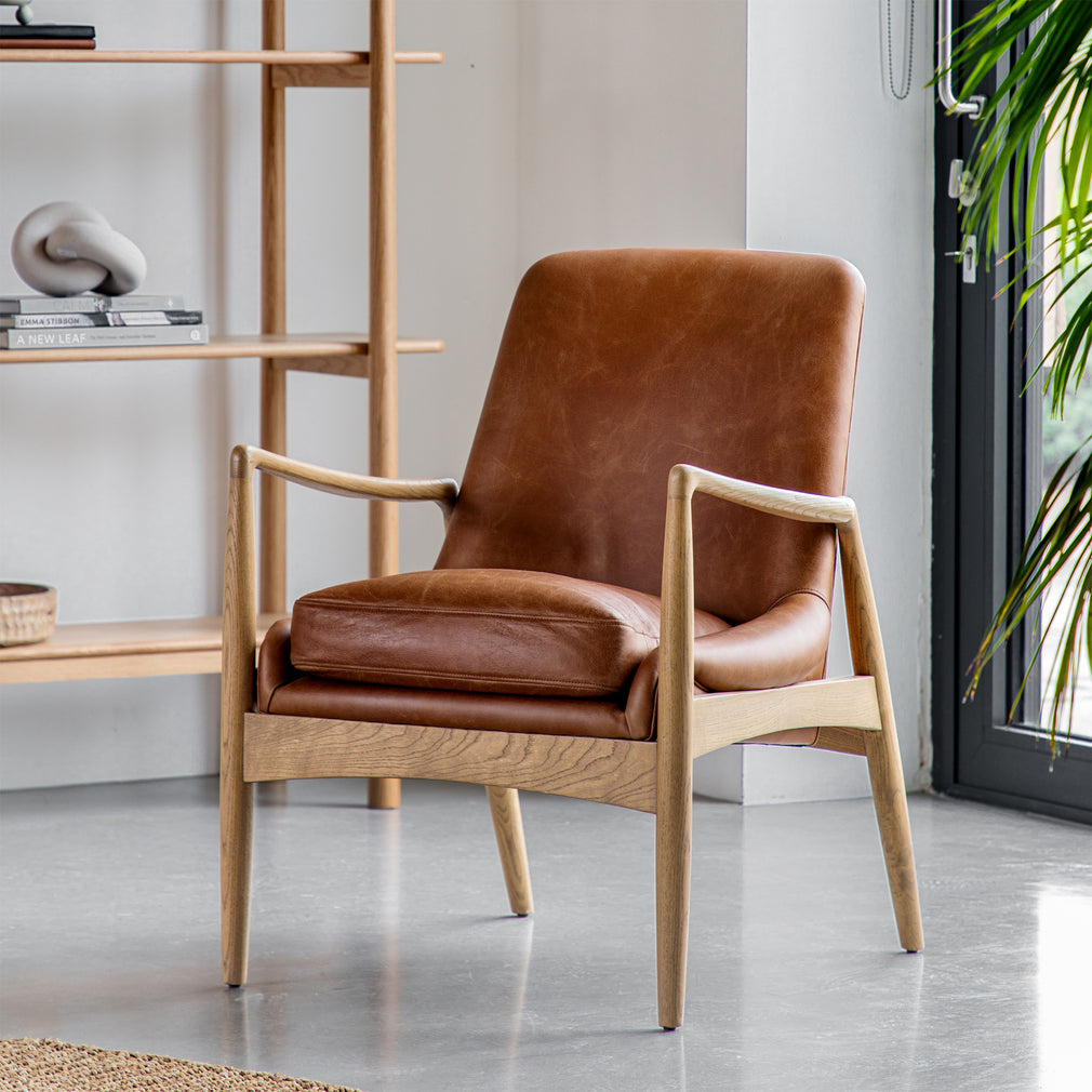 Theo - Chair In Leather Brown