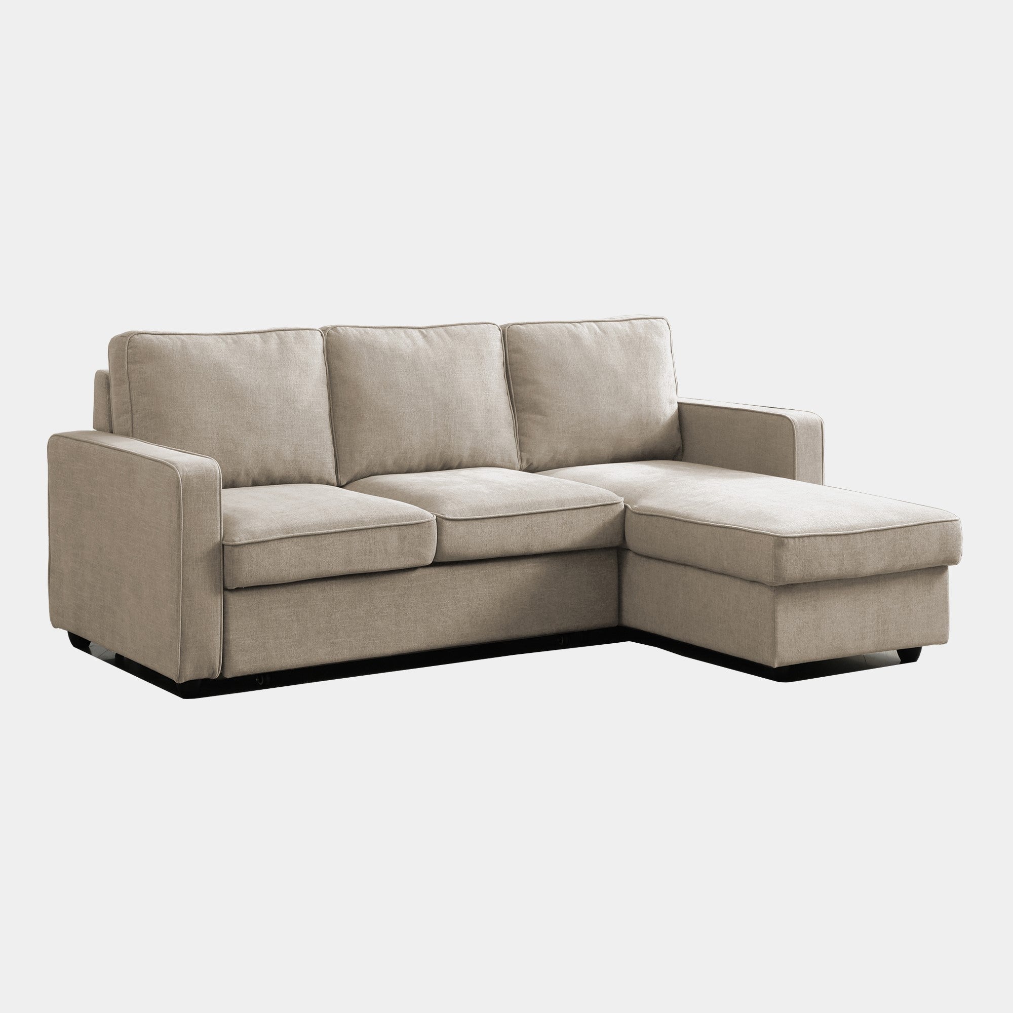 Corner Storage Sofa Bed In Fabric Natural