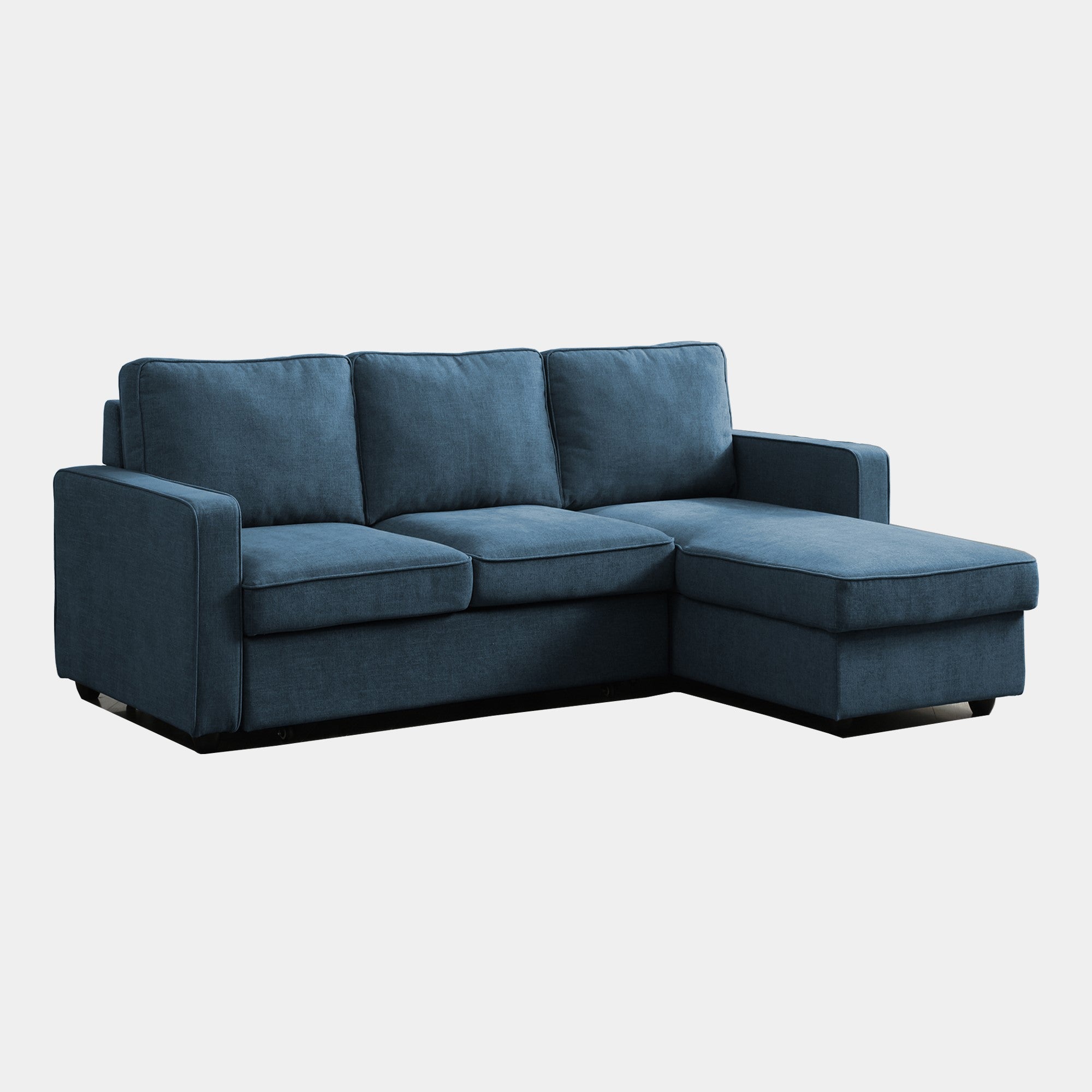 Corner Storage Sofa Bed In Fabric Blue