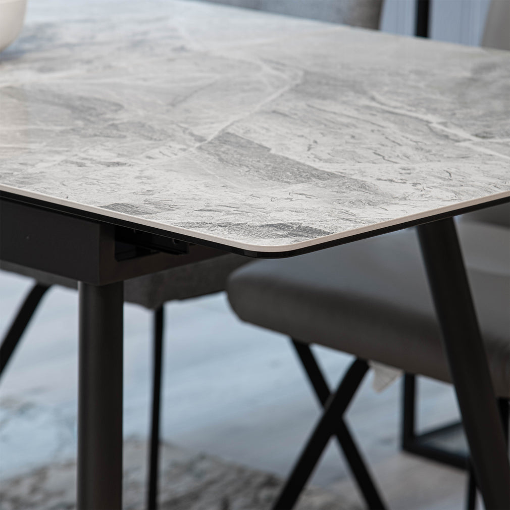 130cm Ext Dining Table With C21 Ceramic Top Anthracite Legs