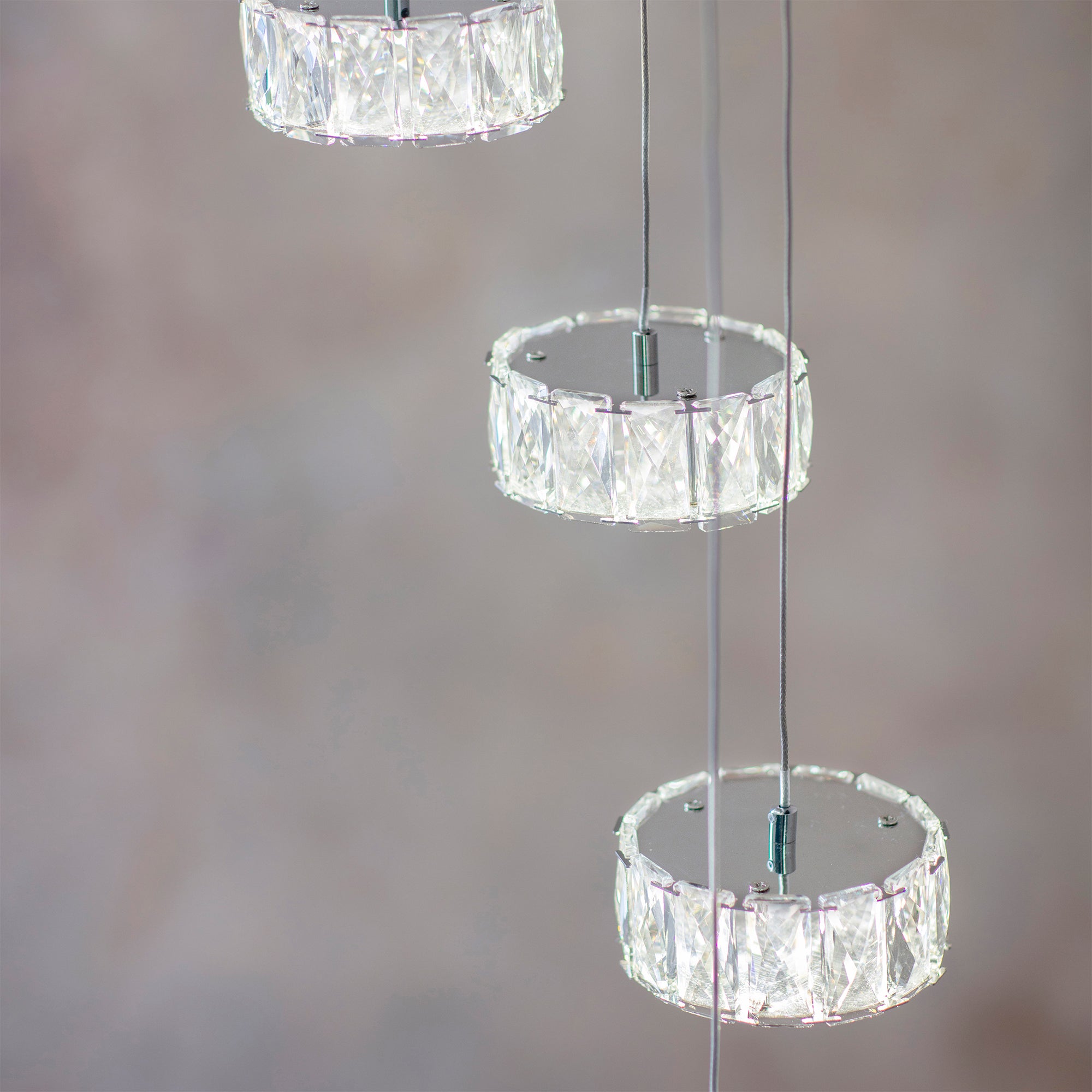 Diamond 16 Light Pendant Silver