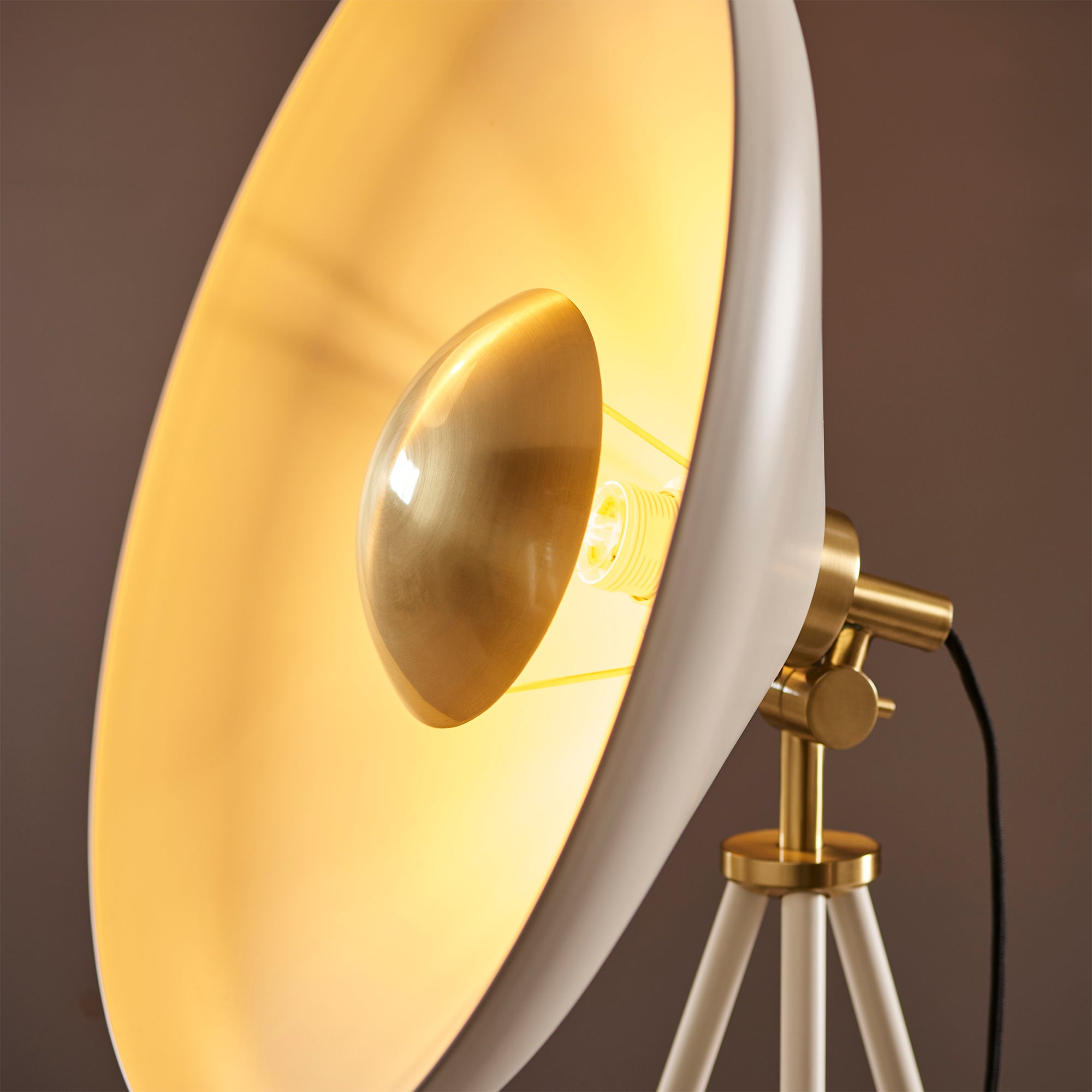 Deco Cream Floor Lamp Brushed Brass