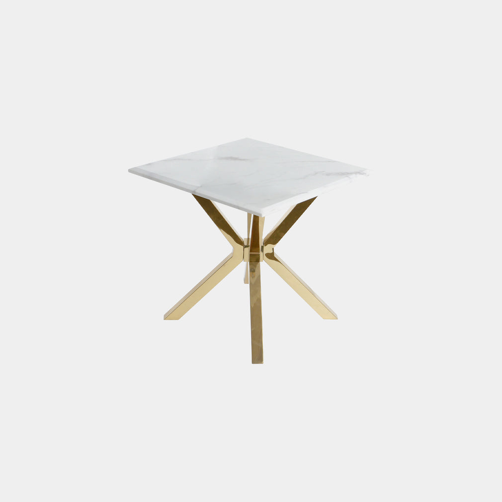 Lamp Table With White Marble Top (Assembly Required)