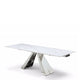 160cm Ext Dining Table (Opens to 240cm) Matt White Ceramic Top