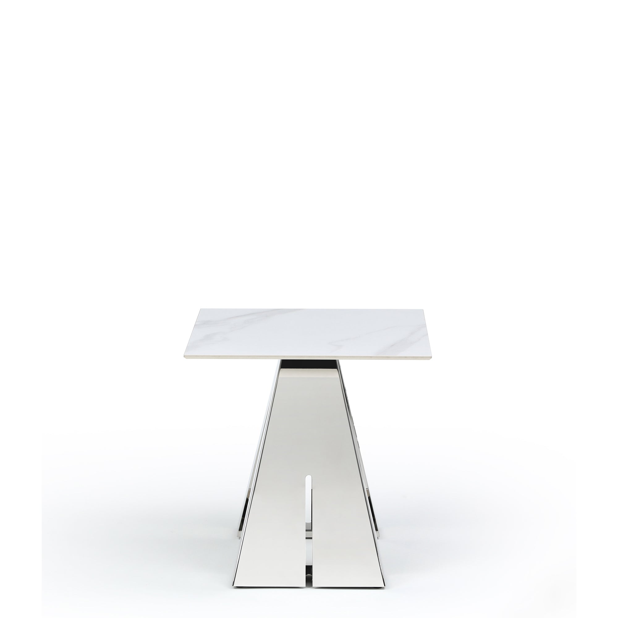 Lamp Table Matt White Ceramic Top  (Assembly Required)