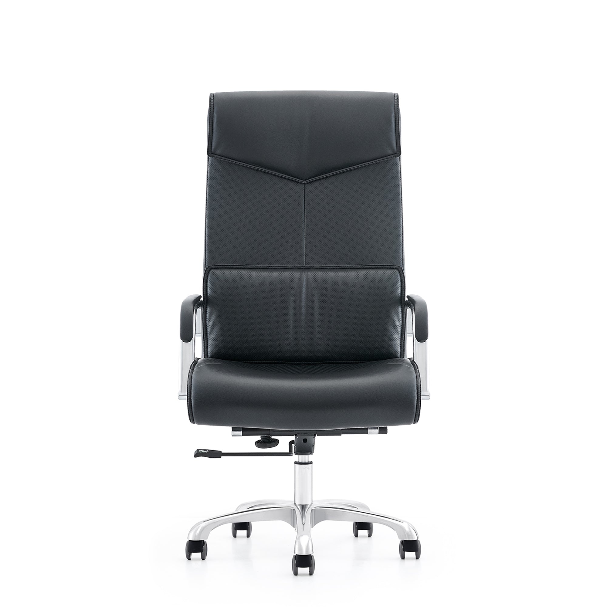 High Back Gas Lift Office Chair In Black PU (Assembly Required)