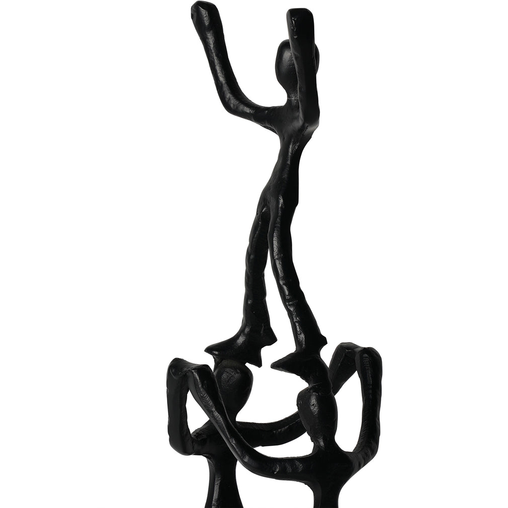 Tower of Humans Sculpture in Black