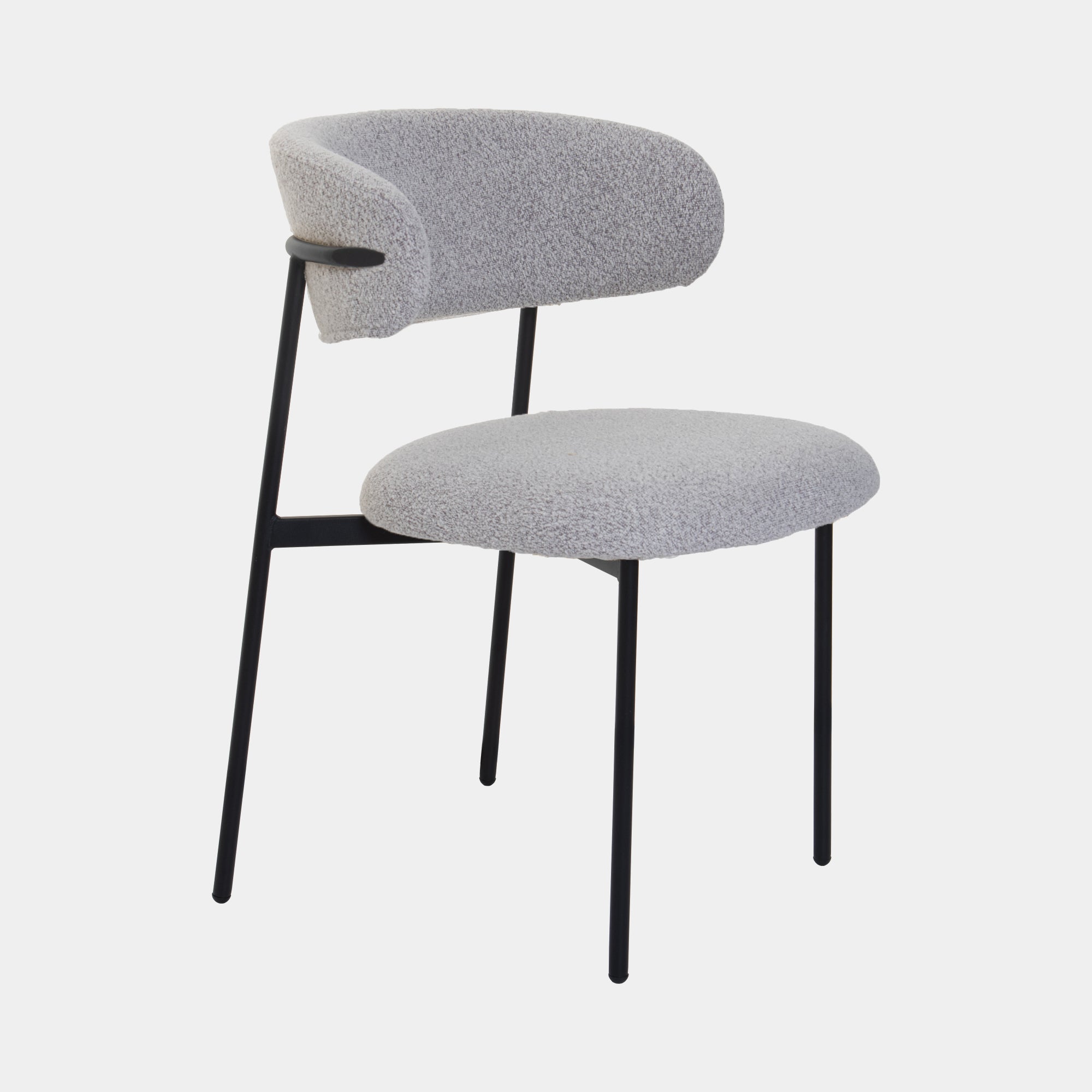 Max - Dining Chair In Grey Fabric With Black Legs