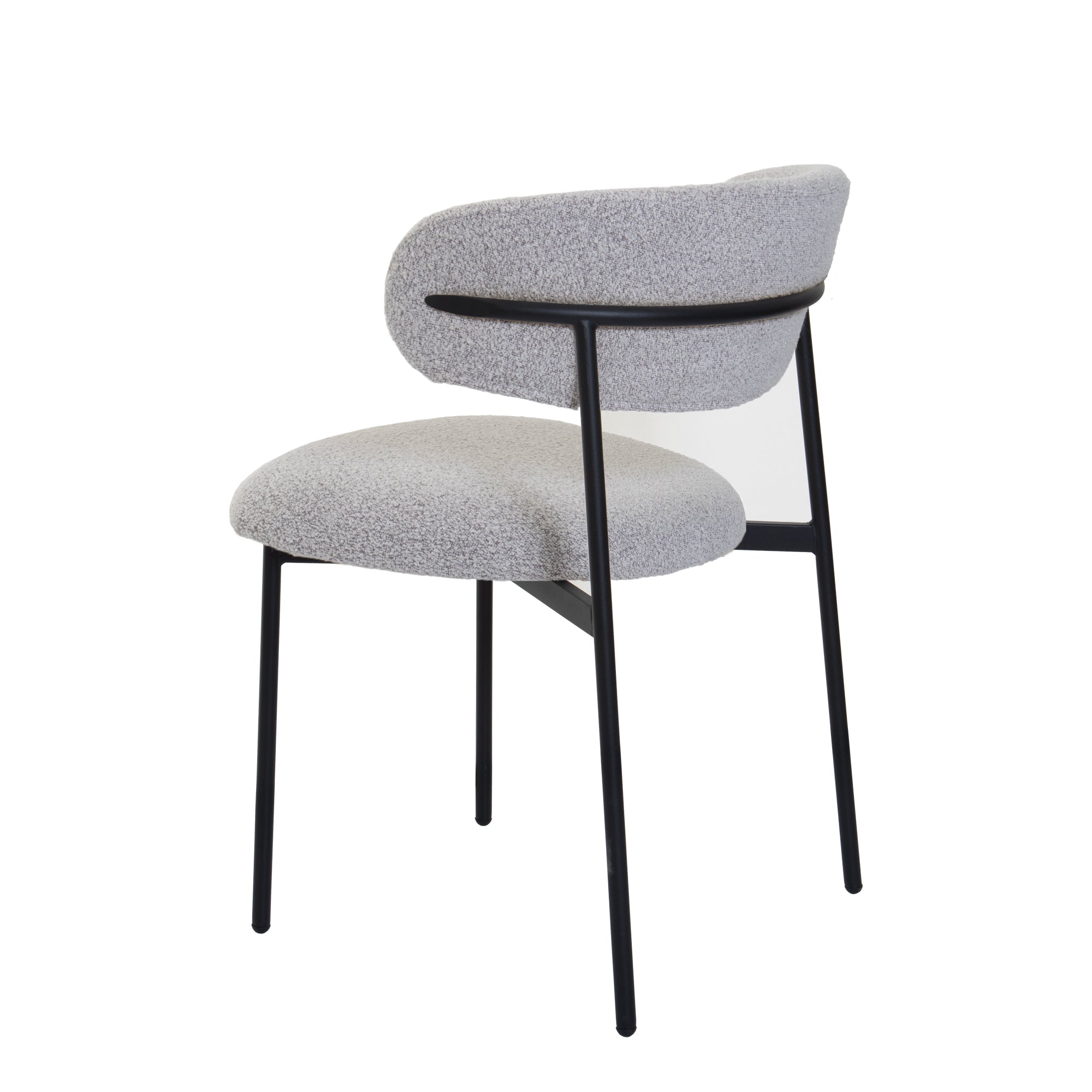 Max - Dining Chair In Grey Fabric With Black Legs