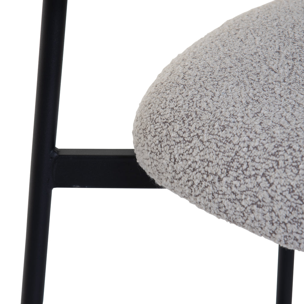 Max - Dining Chair In Grey Fabric With Black Legs