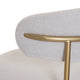 Bar Stool In White Fabric With Gold Legs