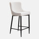 Bar Stool In White Fabric