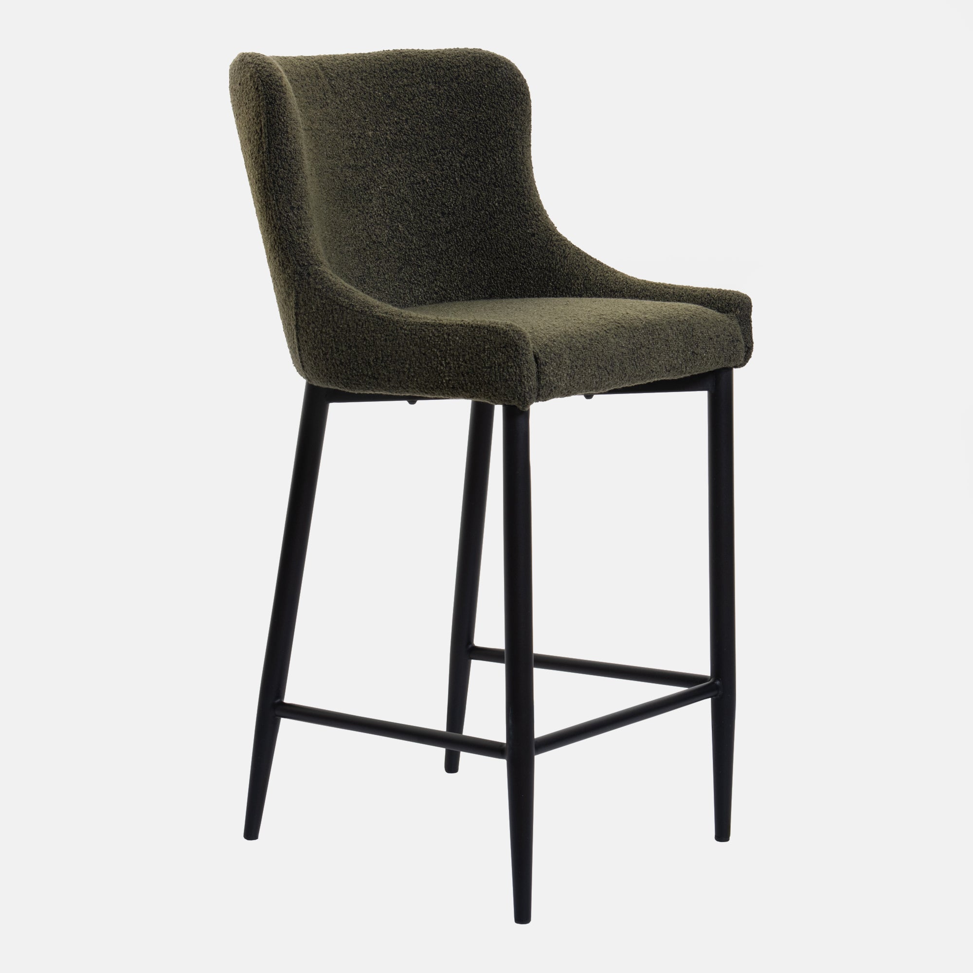 Bar Stool In Green Fabric