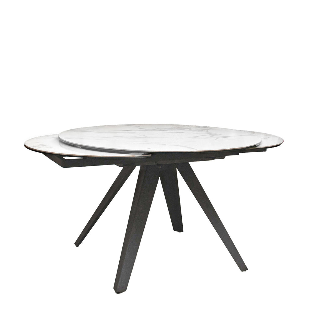 120cm Extending Dining Table With Matt White Ceramic Top