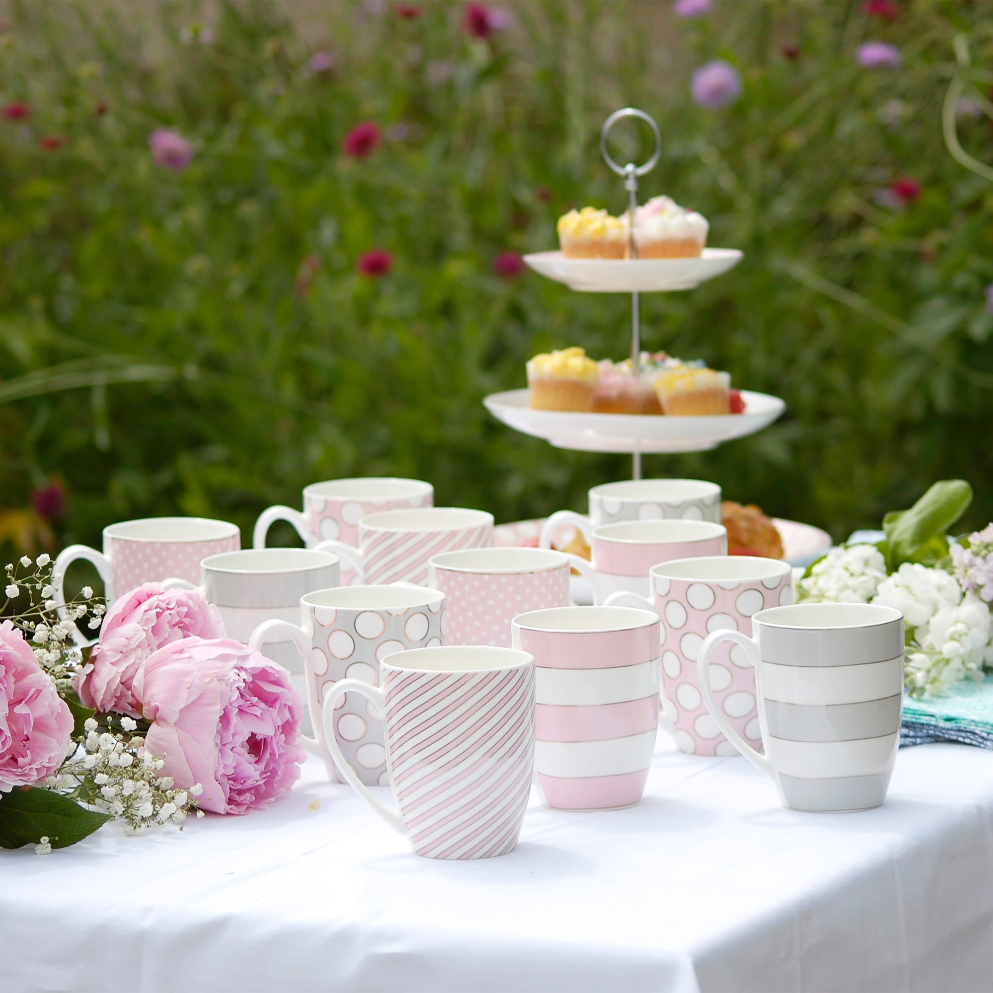 Spots & Stripes Party Mugs Set of 6 (BA)