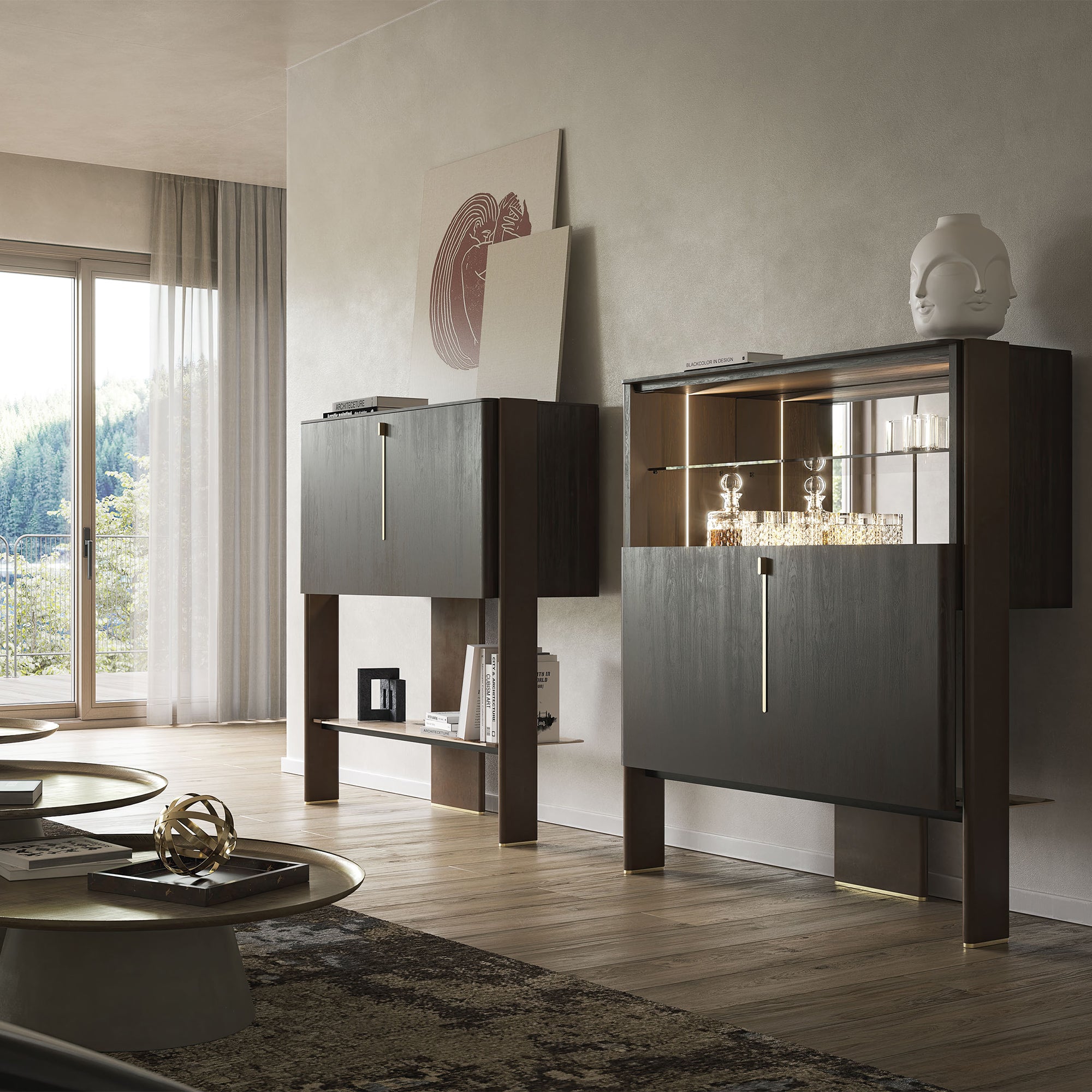 Cremona - Bar Unit With Sliding Door