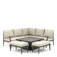 Square Corner Rising Dining Set In Clay Stone Grey