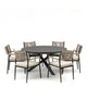 6 Seat Round Dining Set In Clay Stone Grey