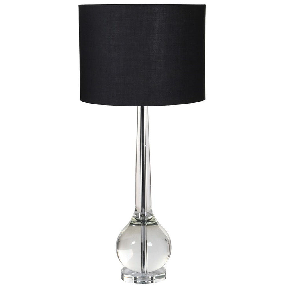 Rocker Glass Black Table Lamp