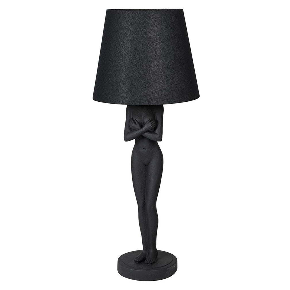 Lady Figure Black Table Lamp