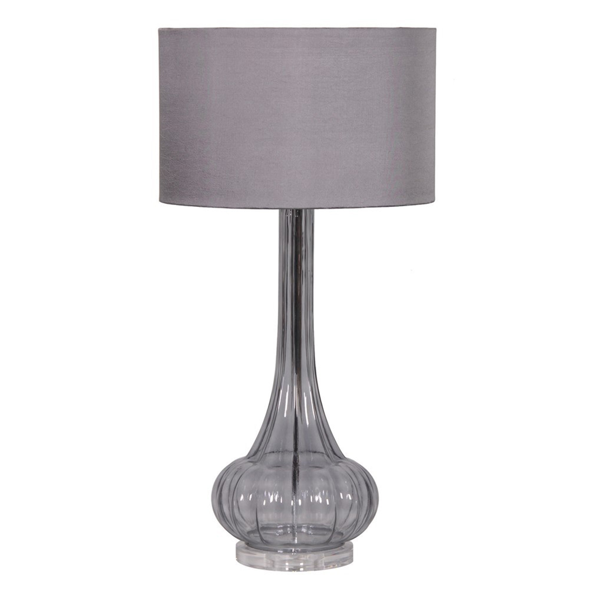 Smoky Glass Grey Table Lamp