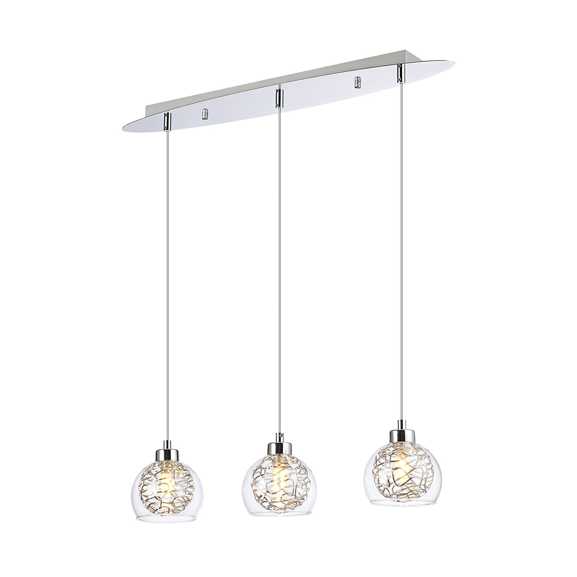 Cirrus Bar 3 Light Pendant Silver