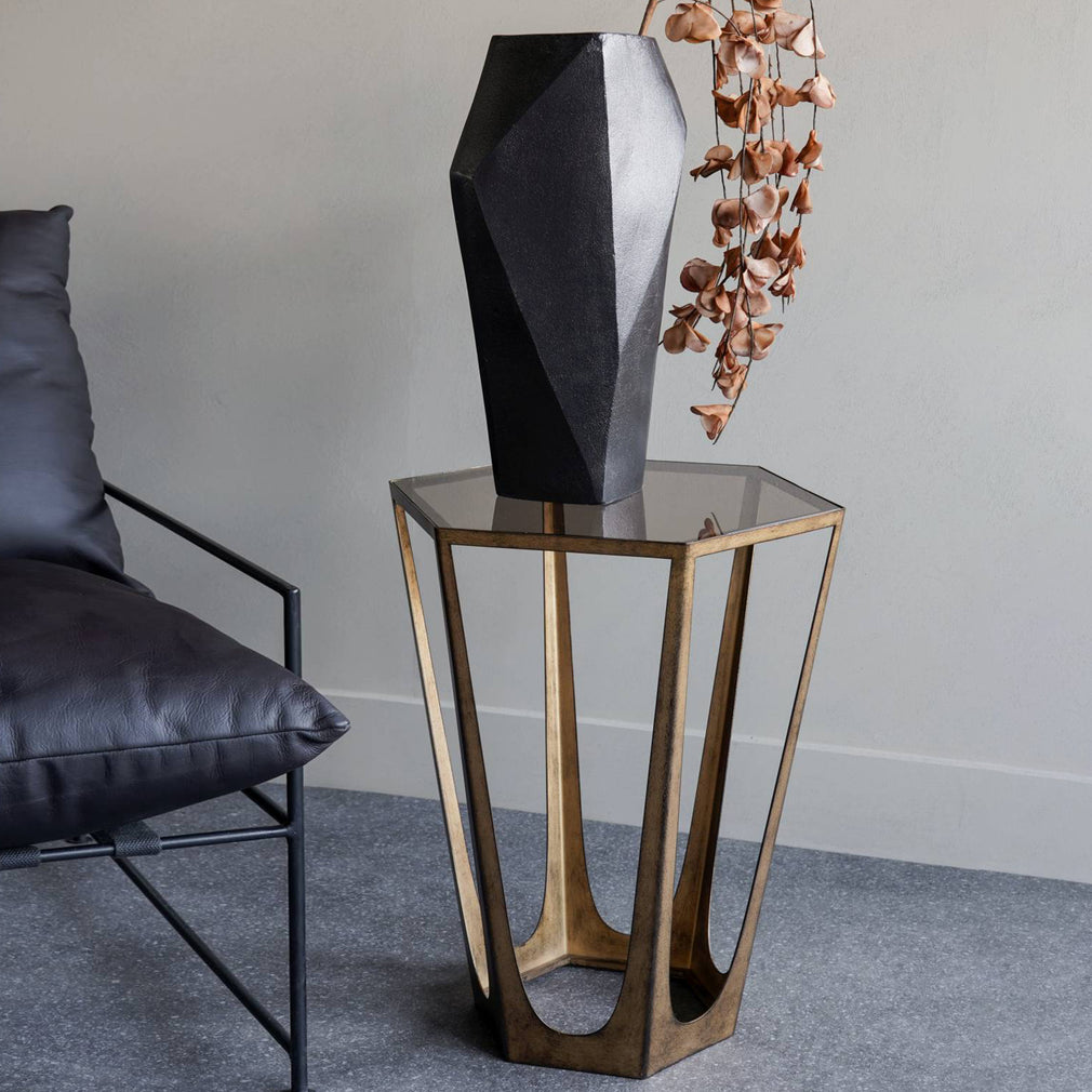 Girona - Side Table In Champagne Finish
