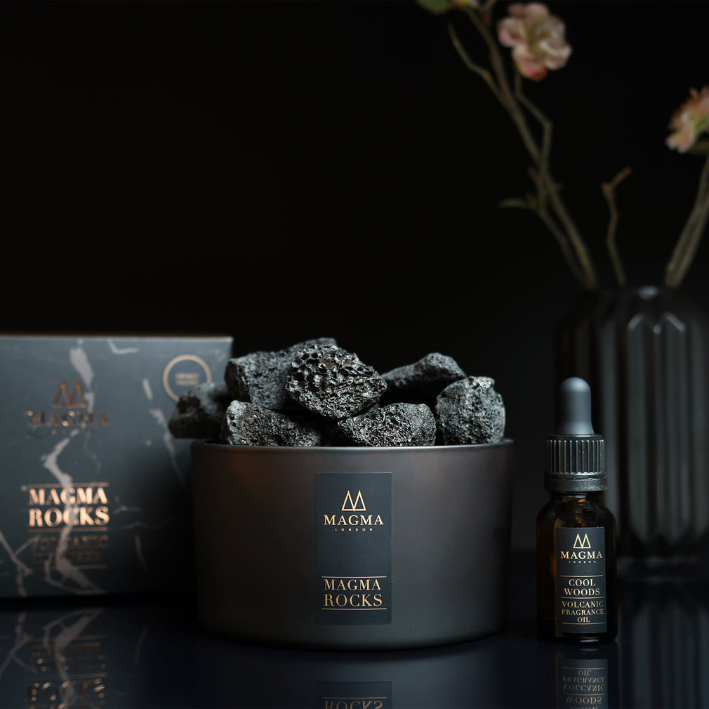 Volcanic Rock Diffuser & Cool Woods Oil Set(DR)