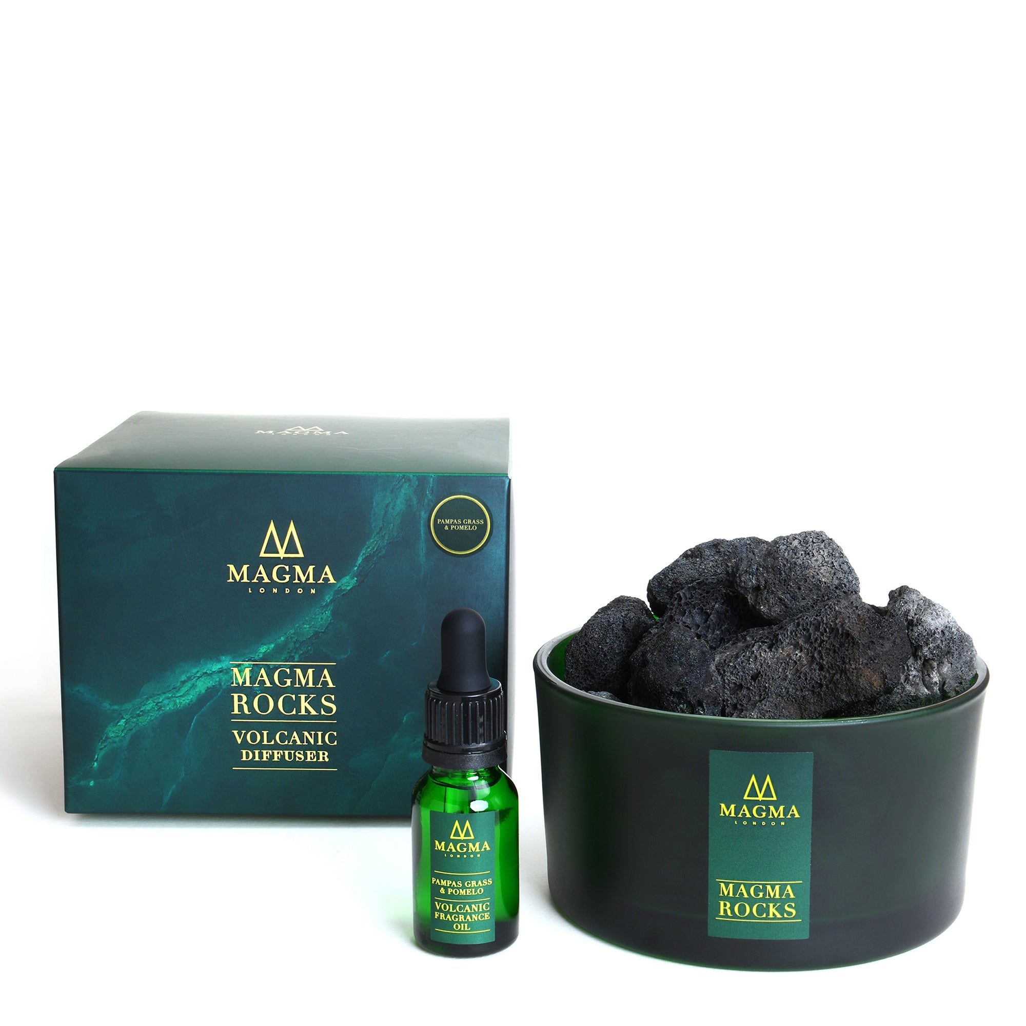 Volcanic Rock Pampas Grass Oil Diffuser Set