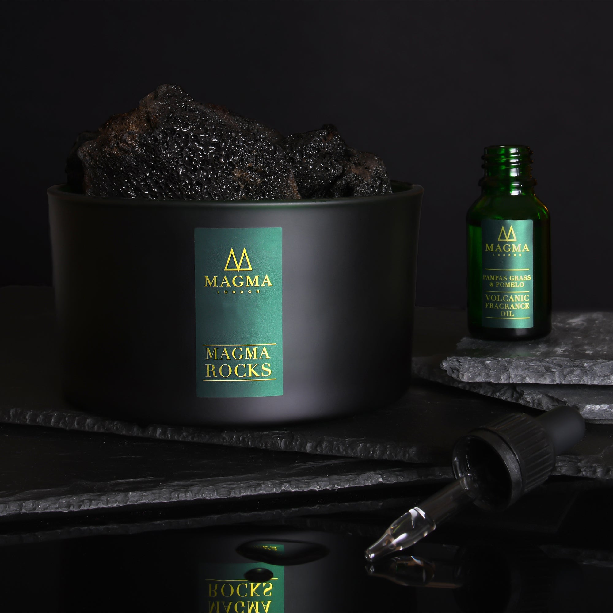 Volcanic Rock Pampas Grass Oil Diffuser Set