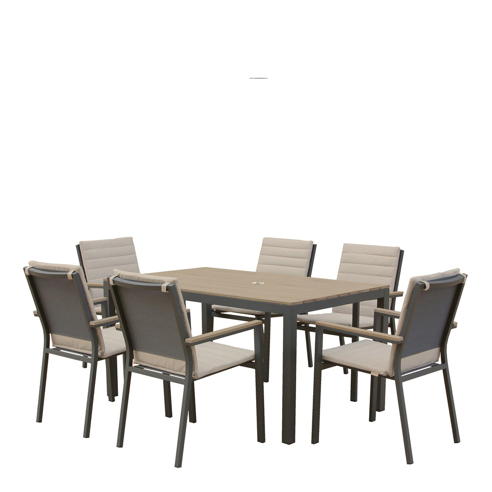 6 Seat 164 x 95cm Rectangular Tree Free Dining Set