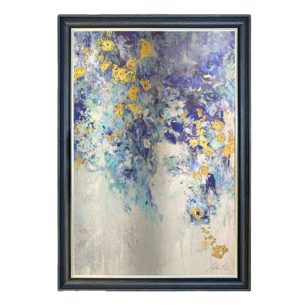 Blooming Blue and Gold - Liquid Art